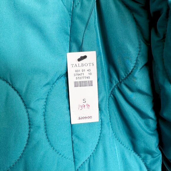 NWT Talbots Quilted Collarless Coat - Picture 6 of 7